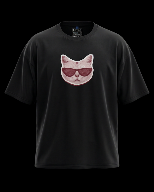 AFTERPARTY CAT BLACK UNISEX OVERSIZED TSHIRT