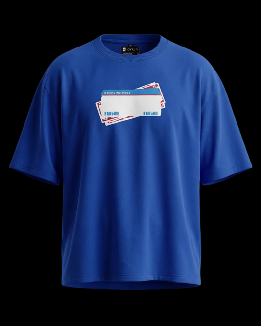 AIRPORT ROYAL BLUE UNISEX OVERSIZED TSHIRT