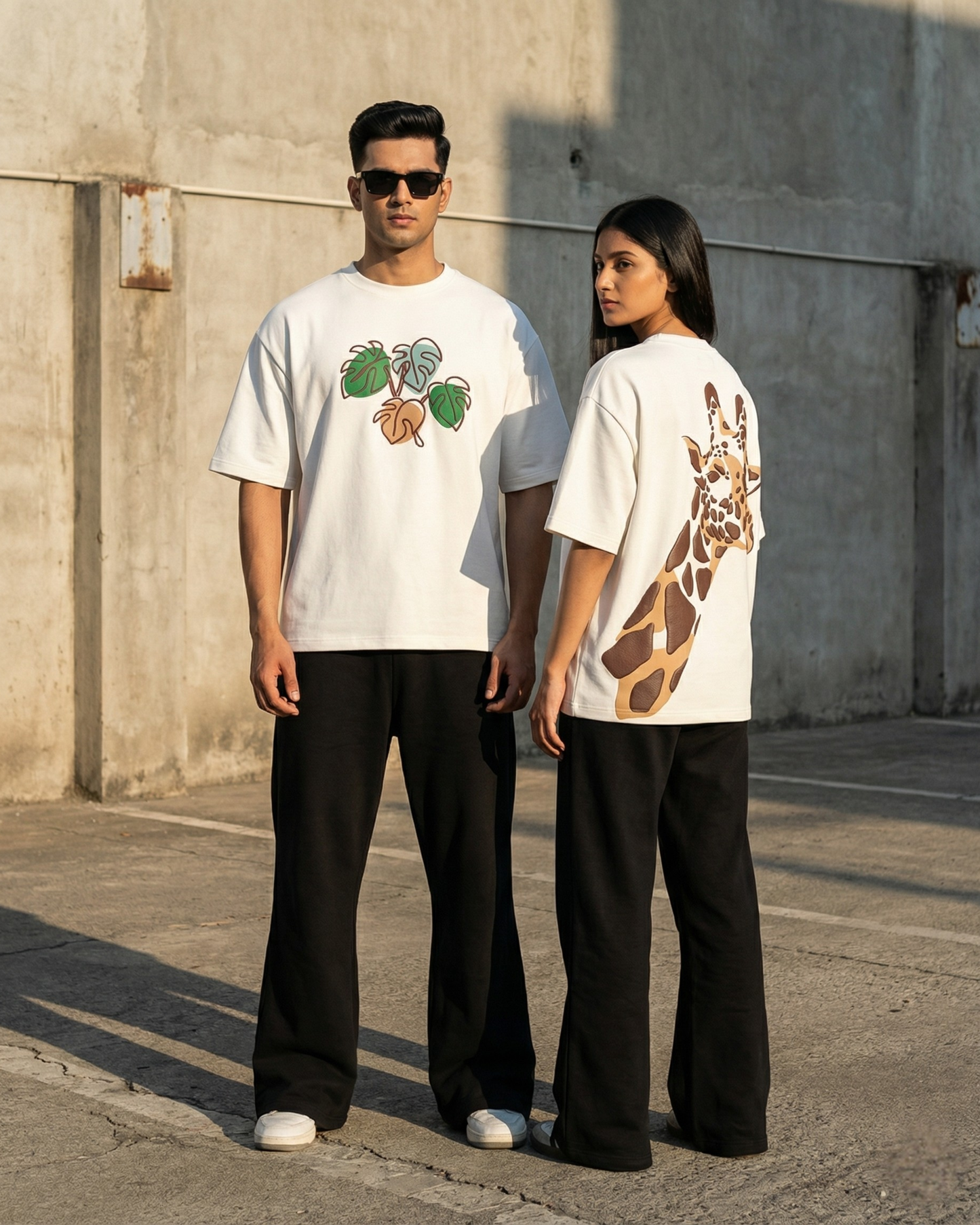 TALL FRIEND WHITE UNISEX OVERSIZED TSHIRT