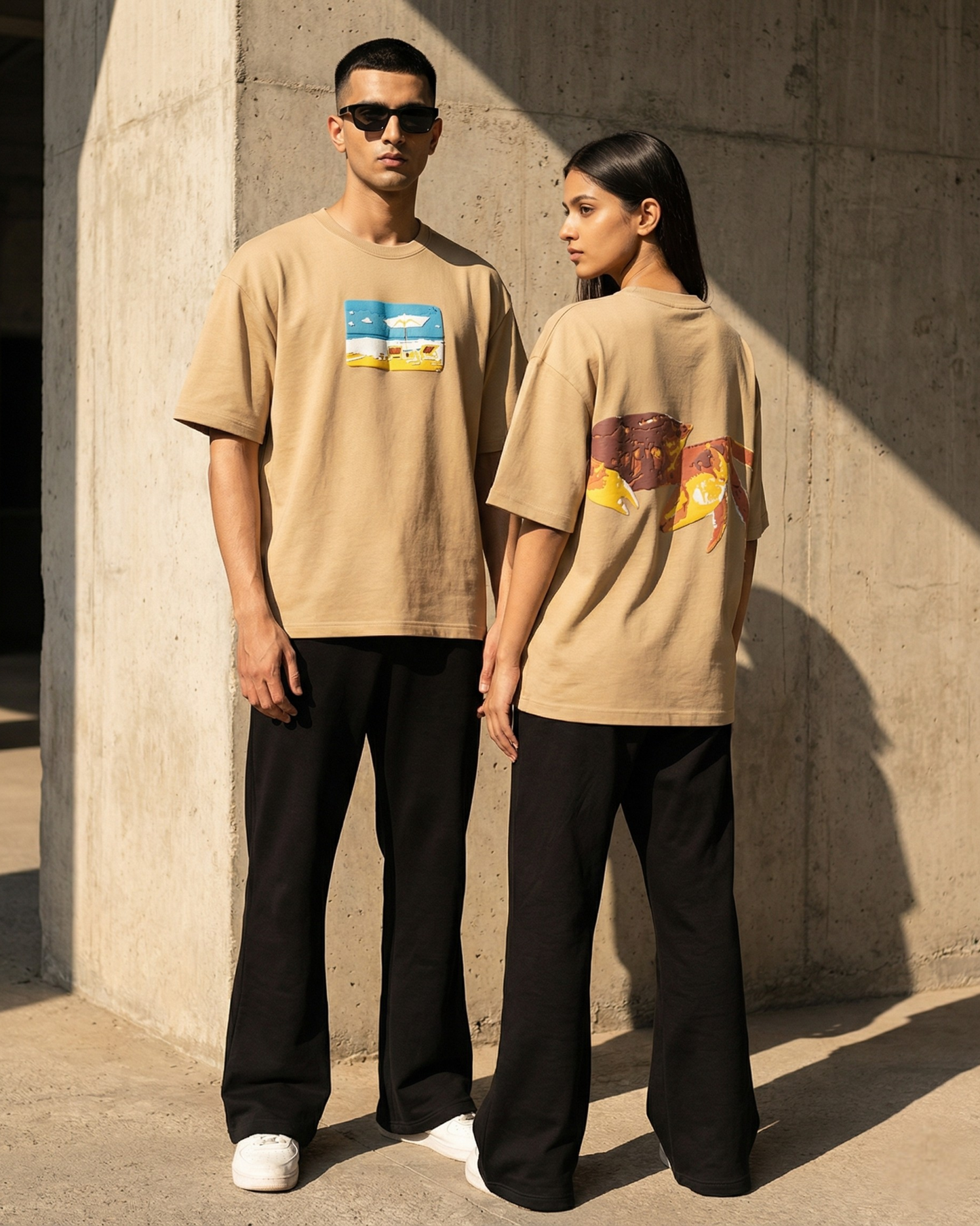 SALTWATER BEIGE UNISEX OVERSIZED TSHIRT