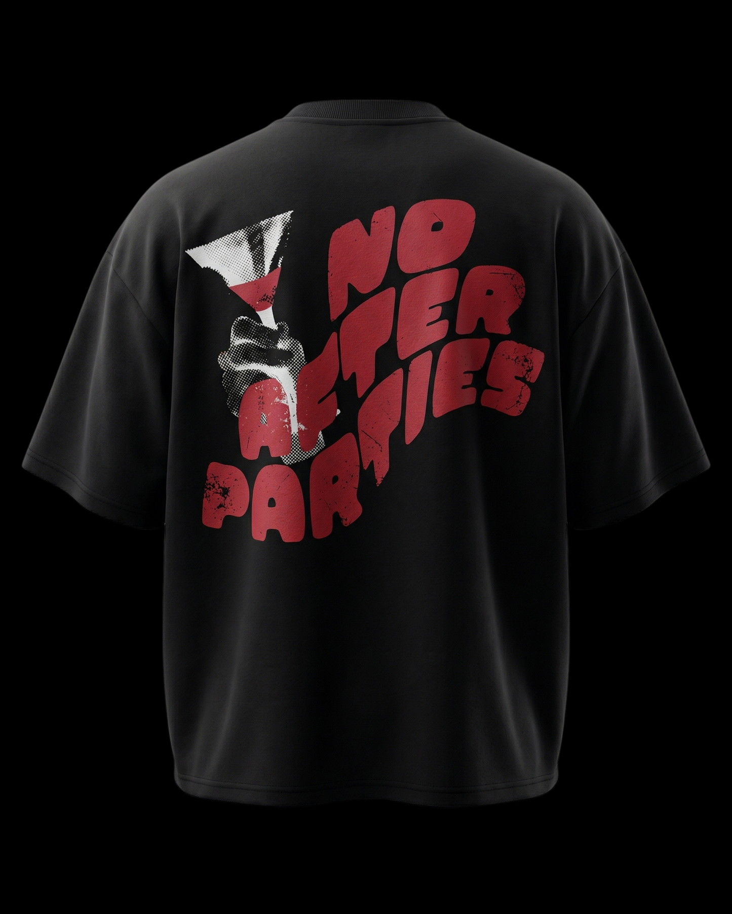 AFTERPARTY CAT BLACK UNISEX OVERSIZED TSHIRT