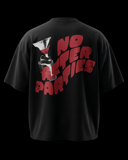 AFTERPARTY CAT BLACK UNISEX OVERSIZED TSHIRT