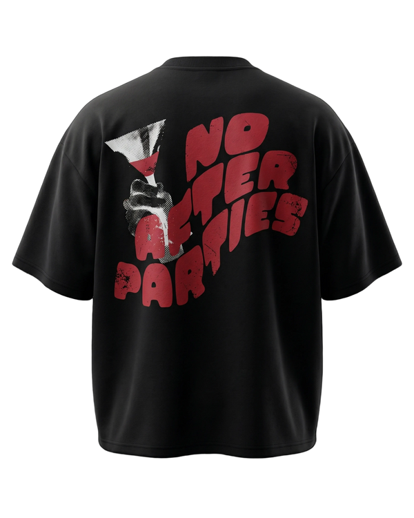 AFTERPARTY CAT BLACK UNISEX OVERSIZED TSHIRT