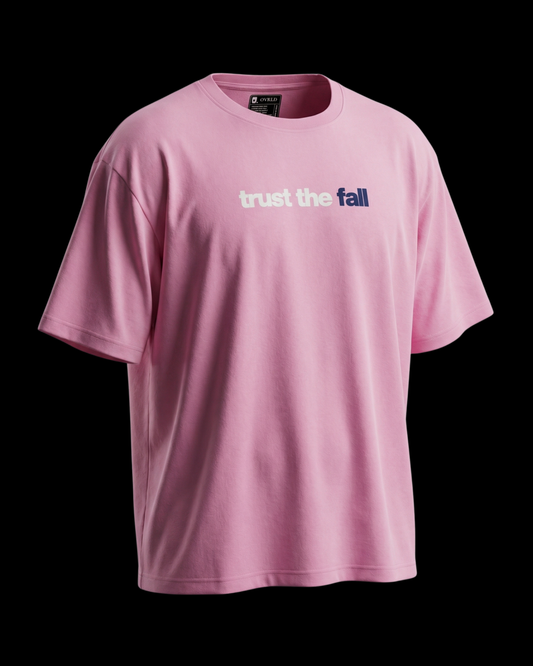 TRUST THE FALL SOFT PINK UNISEX OVERSIZED TSHIRT