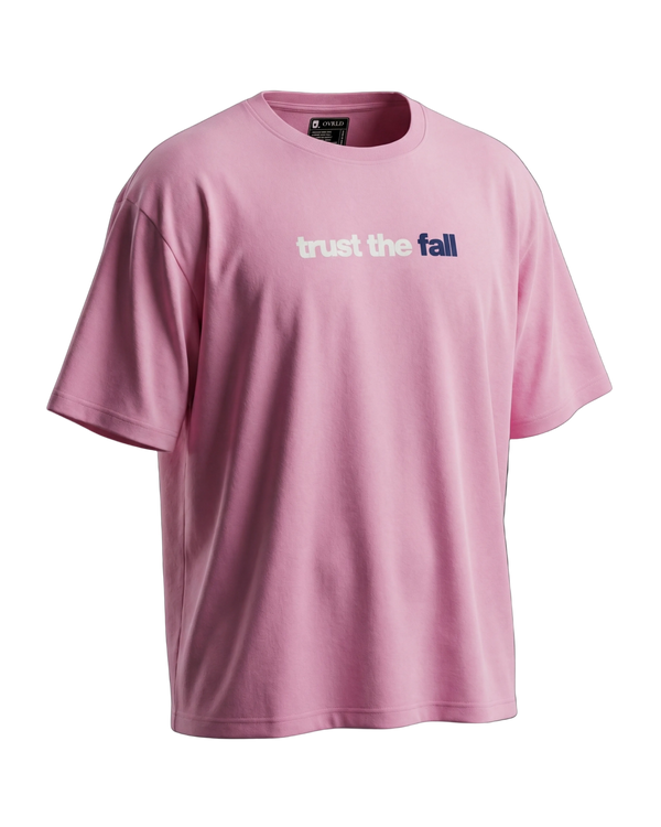 TRUST THE FALL SOFT PINK UNISEX OVERSIZED TSHIRT