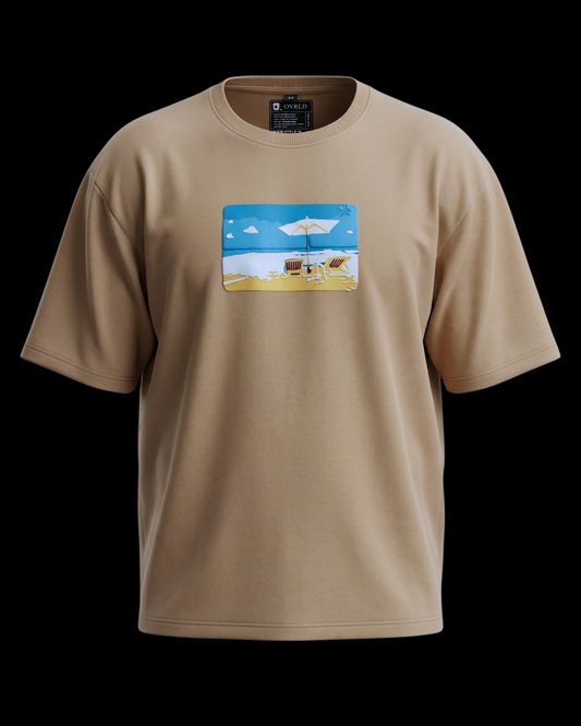 SALTWATER BEIGE UNISEX OVERSIZED TSHIRT