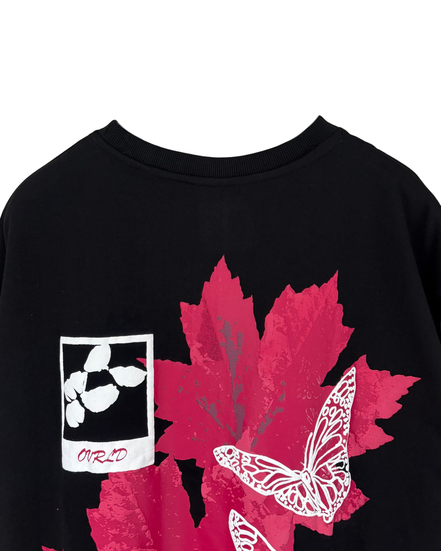 RED FLORA BLACK UNISEX OVERSIZED TSHIRT