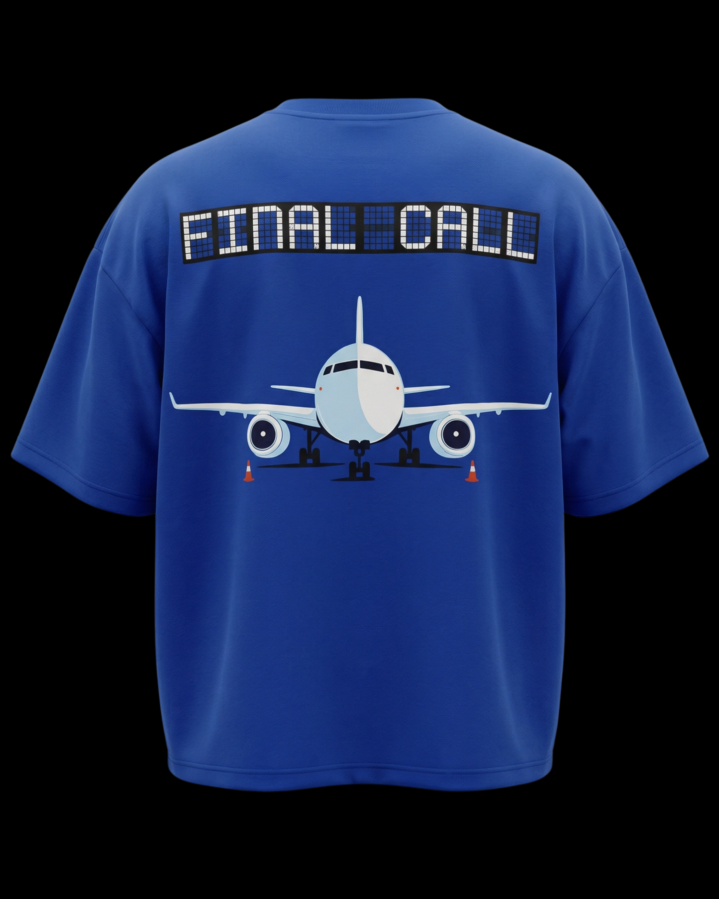 AIRPORT ROYAL BLUE UNISEX OVERSIZED TSHIRT