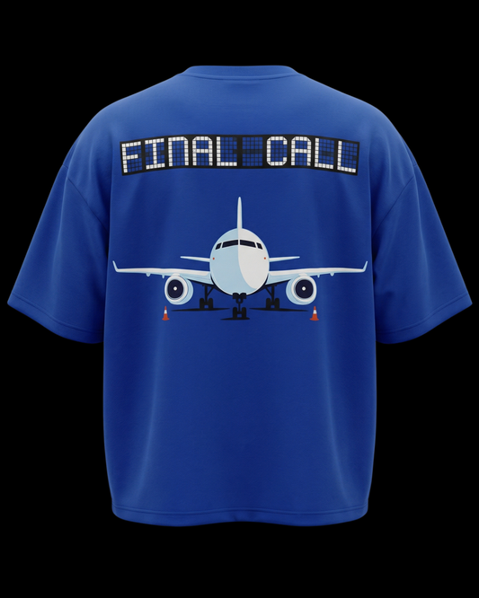 AIRPORT ROYAL BLUE UNISEX OVERSIZED TSHIRT