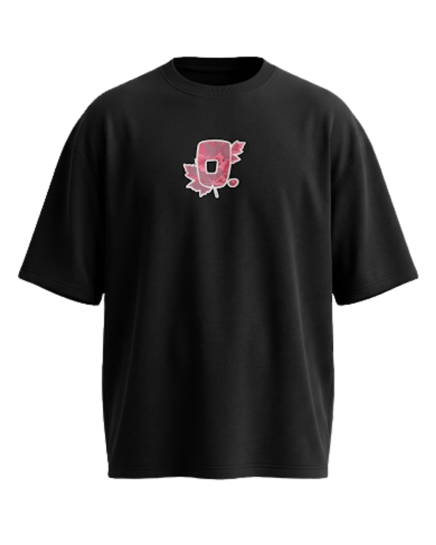RED FLORA BLACK UNISEX OVERSIZED TSHIRT