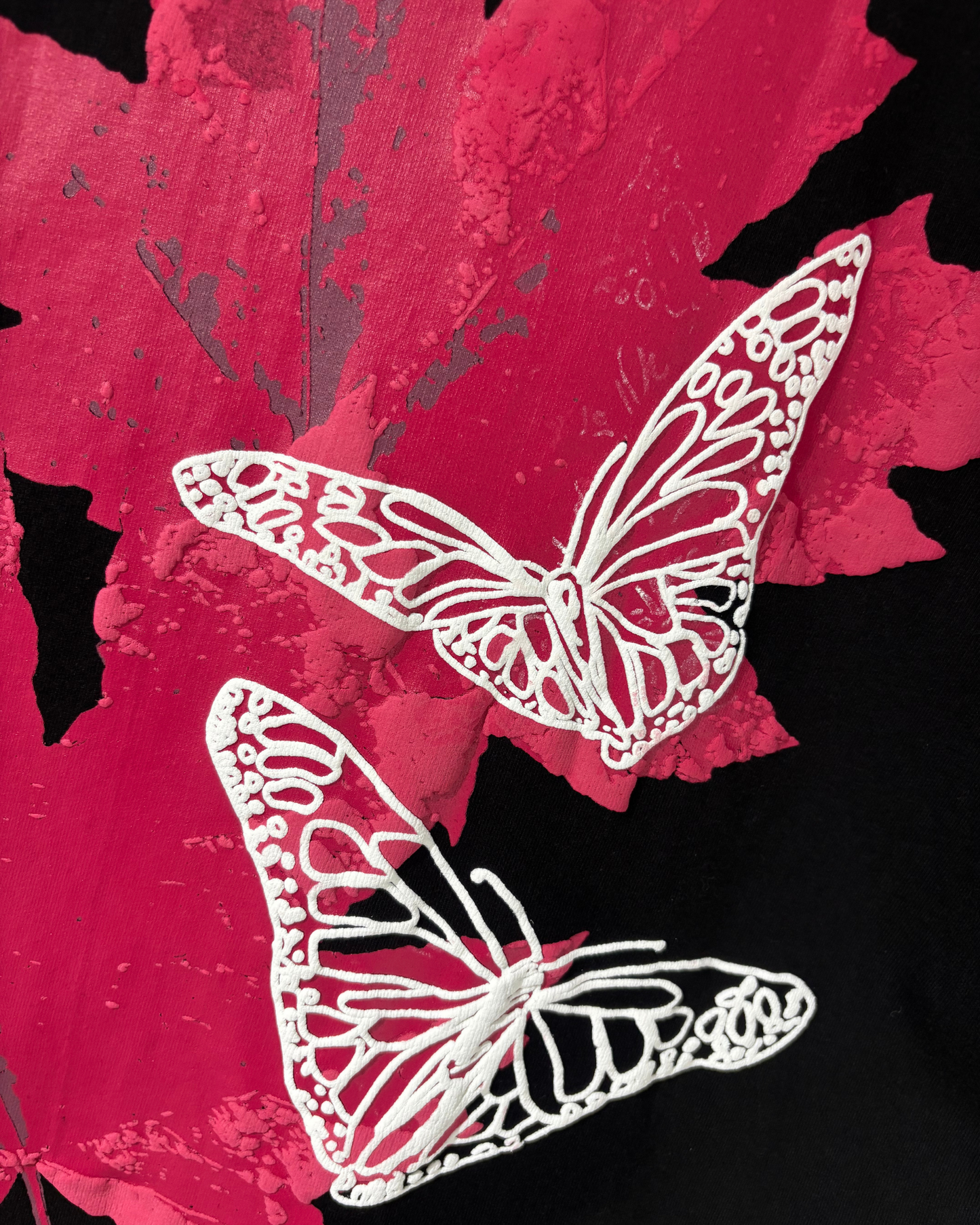 RED FLORA BLACK UNISEX OVERSIZED TSHIRT