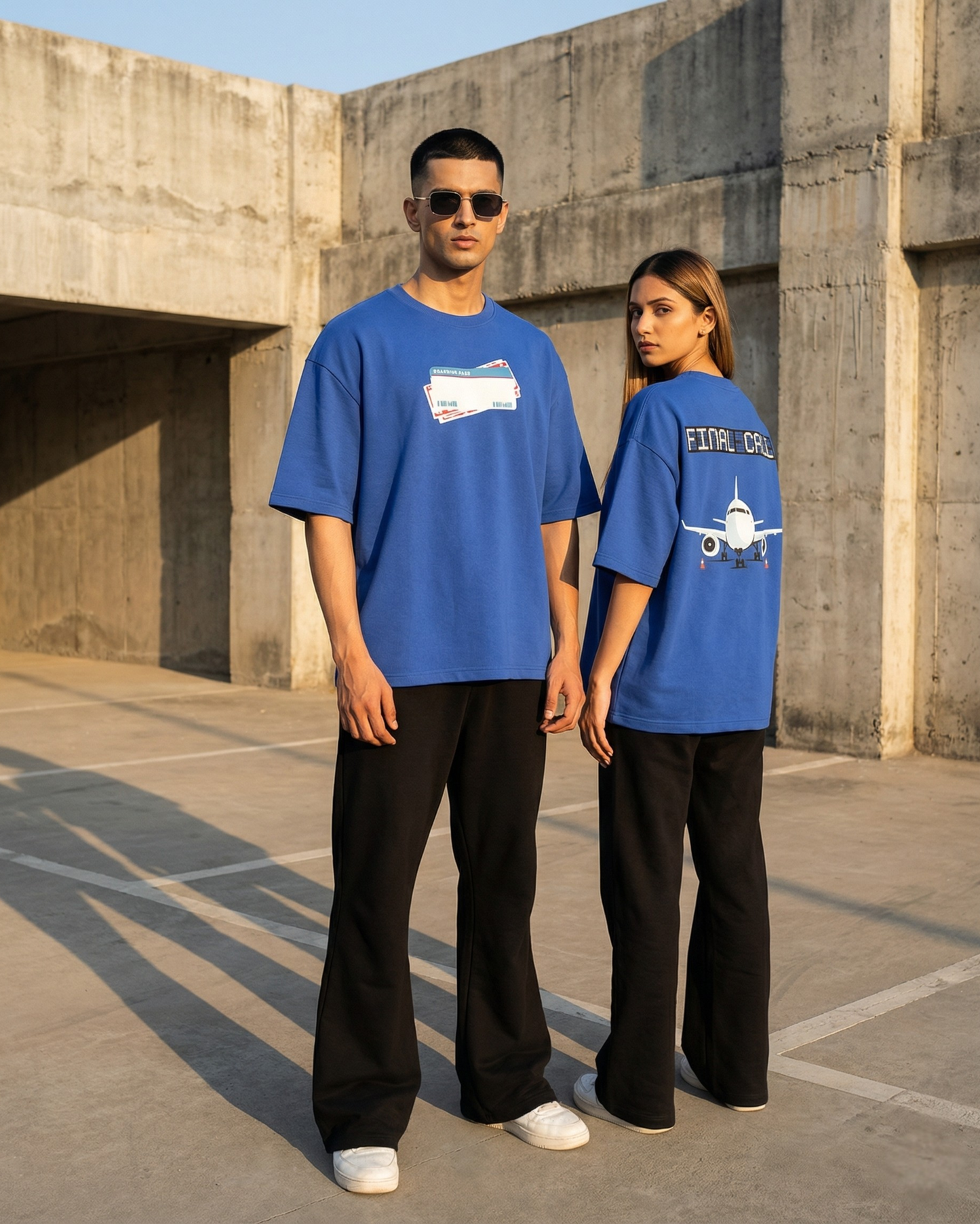 AIRPORT ROYAL BLUE UNISEX OVERSIZED TSHIRT